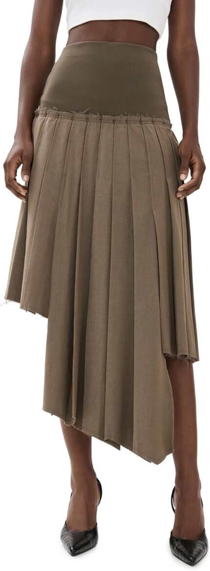 Women's Ribbed Pleated Skirt